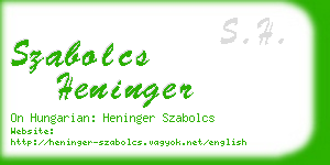 szabolcs heninger business card
